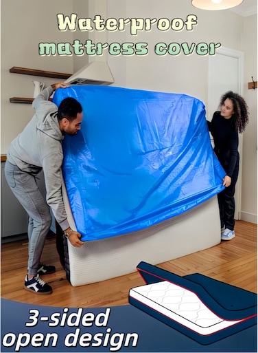 Mattress Bag for Moving, Reusable Waterproof Mattress Cover, Heavy Duty Mattress Bag for Storage and Protecting Beds from Stains, Dust, and Pests (MAT-PY139-7-S)