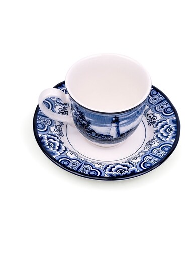 Halcyon Blue 200 ml Porcelain Coffee &amp; Tea Cup with Matching Saucer