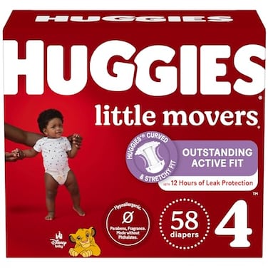Huggies Baby Diapers Size 4 (22-37 Lbs), 58 Ct, Little Movers