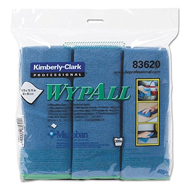 WypAll Microfiber Cloths - Blue 6-Pack, Durable &amp; Absorbent, Professional-Grade