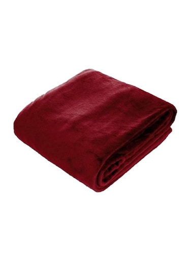 Home Super Soft Flannel Blanket Polyester Burgundy 160x220cm