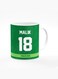 Designer Printed Coffee Mug with Heavy Duty Handle 11oz Ceramic Personalised Gift Mugs Cup [Microwave Safe &amp; Dishwasher Proof ] - Cricket Player - Shoaib Malik, Jersey Number - 18