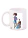 Cartoon Girls Printed Coffee Mug White/Blue/Beige 11ounce