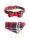Whaleap Cat Collar Breakaway with Cute Bow Tie and Bell for Small Kitty Pet Adjustable Bow-tie Safety Plaid 7.8-10.5 In