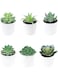 HOOTO 6pcs Mini Fake Succulent Plants Artificial Plastic Succulents Potted Small Green Succulent Decor for Home Office Desk Window Sill Bathroom Bedroom Outdoor Indoor