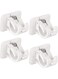 ELECDON Adjustable Rod Bracket, Nail Free Self Adhesive Curtain Rod Brackets, No Drill Round Rod Fixing Clip for Hanging Net Curtain, Party Garden Decoration (4Pcs)