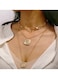 Double-Layer Retro Irregular Seal Pendant Necklace