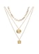 Double-Layer Retro Irregular Seal Pendant Necklace