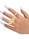 Irregular Opening 3-Piece Gold Color Ring Set