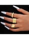 Irregular Opening 3-Piece Gold Color Ring Set