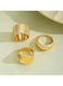 Irregular Opening 3-Piece Gold Color Ring Set