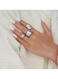 Irregular Opening 3-Piece Silver Color Ring Set