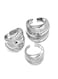 Irregular Opening 3-Piece Silver Color Ring Set