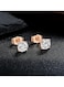 Copper Color Plated Cubic Zirconia Stud Earrings Set 5 Pairs