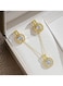 Gold Color Tone Circle Crystal Pendant Necklace and Earring Set
