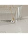 Elegant Gold Color Tone Lariat Necklace with Dual Pearl Drops