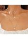 Gold Color Tone 3-Layer Necklace with Drop, Star, and Heart Charms for Women