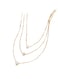 Gold Color Tone 3-Layer Necklace with Drop, Star, and Heart Charms for Women