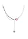 Elegant Heart Pendant Pearl Necklace Adjustable 45+7cm Chain