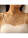 Elegant Crystal Drop Pendant Necklace 42.3cm, Silver Color Tone