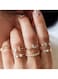 7-Piece Adjustable Gold Tone Color Ring Set for Women &amp; Girls