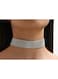 Wide Crystal Rhinestone Choker Necklace &ndash; Sparkling Resin &amp; Alloy Glam Jewelry