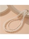 Double Layer Faux Pearl Choker Necklace Elegant Alloy &amp; Pearl Jewelry
