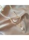 Elegant Gold Color Tone Layered Pearl Pendant Necklace