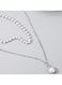 Elegant Silver Color Tone Layered Pearl &amp; Pendant Necklace
