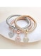 Triple-Tone Crystal Love Charm Bracelets