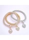 Triple-Tone Crystal Love Charm Bracelets