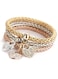 Triple-Tone Crystal Love Charm Bracelets