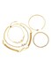 5-Piece Gold Color Crystal Bracelet Set Adjustable, Elegant Design