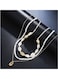 14-piece gold color tone beach jewelry set with necklace, bracelet, and anklet pearl and shell style
