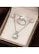 Sparkling Jewelry Set with Stud Earrings, Ring, and Pendant Necklace