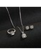 Sparkling Jewelry Set with Stud Earrings, Ring, and Pendant Necklace
