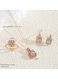 Gold Color Square-Cut Crystal Jewelry Set