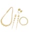 Gold Color Tone Pearl Bead Jewelry Set 5 Pieces