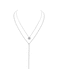 Dainty Y-Shaped Lariat Necklace with Pearl Drop