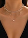 Triple Layer Pearl Choker Necklace