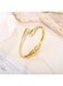 Irregular Wave Cuff Bracelet Gold Color Tone