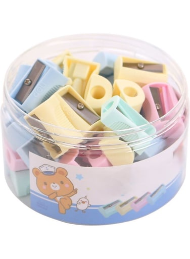 Mini Single-Hole Pencil Sharpener Set Pack of 4 Assorted Colors