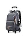6-Wheel Trolley School Backpack for Boys with Pull Handle Gray &amp; Orange