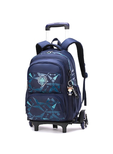 Rolling School Backpack for Kids Blue