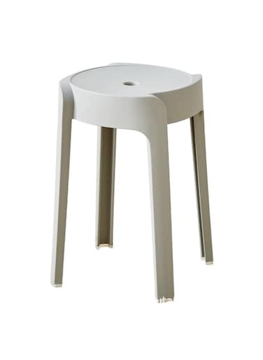 Thickened Plastic Stool for Dining Table &amp; Home Use Stackable, Portable Round Stool (Grey, 30cm)