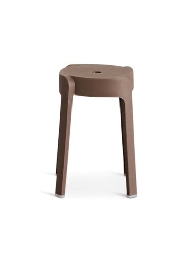 Thickened Plastic Stool for Dining Table &amp; Home Use Stackable, Portable Round Stool (Brown, 30cm)