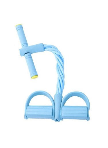 Foot Pedal Puller Sit-Up Assist &ndash; 6 Tube Abdominal Fitness Exerciser for Waist &amp; Legs (Blue)