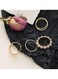 Elegant 4-Piece Gold Color Tone Ring Set with Pearl Accent for Women