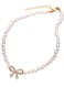 Pearl Necklace with Crystal Bow Pendant