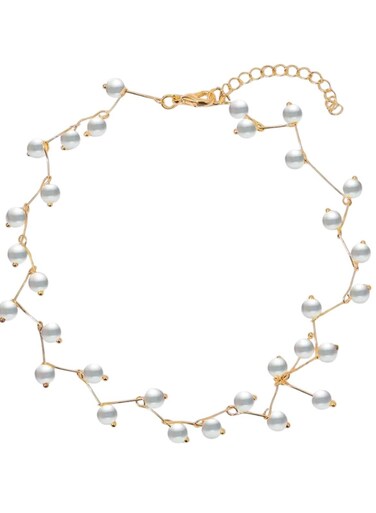 Elegant Pearl Branch Choker Necklace for Women Alloy &amp; Faux Pearl Design
